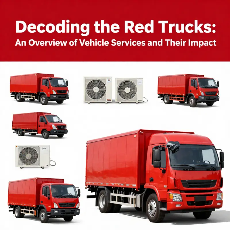 A red truck at an air conditioning service station highlights the intersection of color and service.