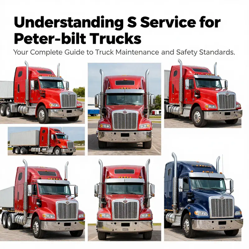 Multiple Peterbilt trucks undergoing different maintenance checks, showcasing the significance of S Service.