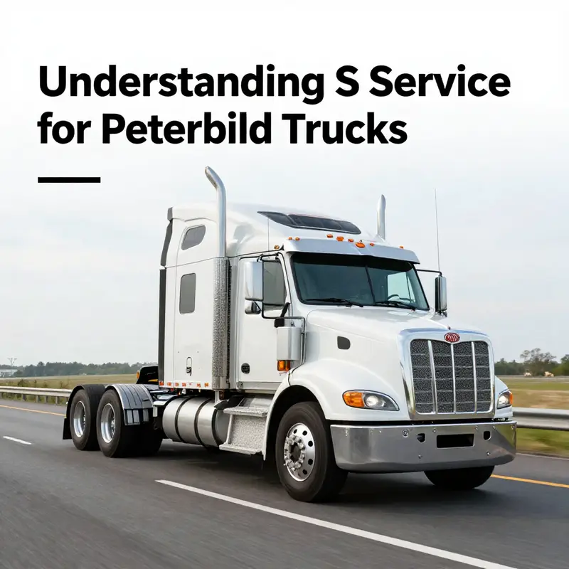 A mechanic performing a detailed inspection on a Peterbilt truck during S Service.