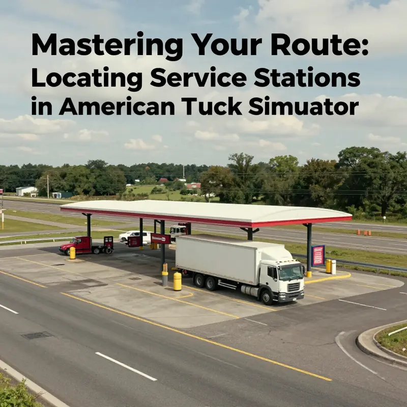 Major highways and routes are crucial for locating service stations in American Truck Simulator.