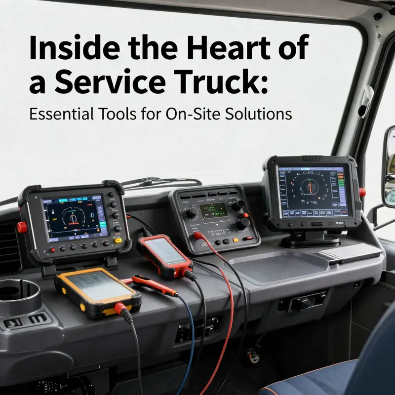 A glimpse into the tools and equipment essential for on-site repairs in a service truck.