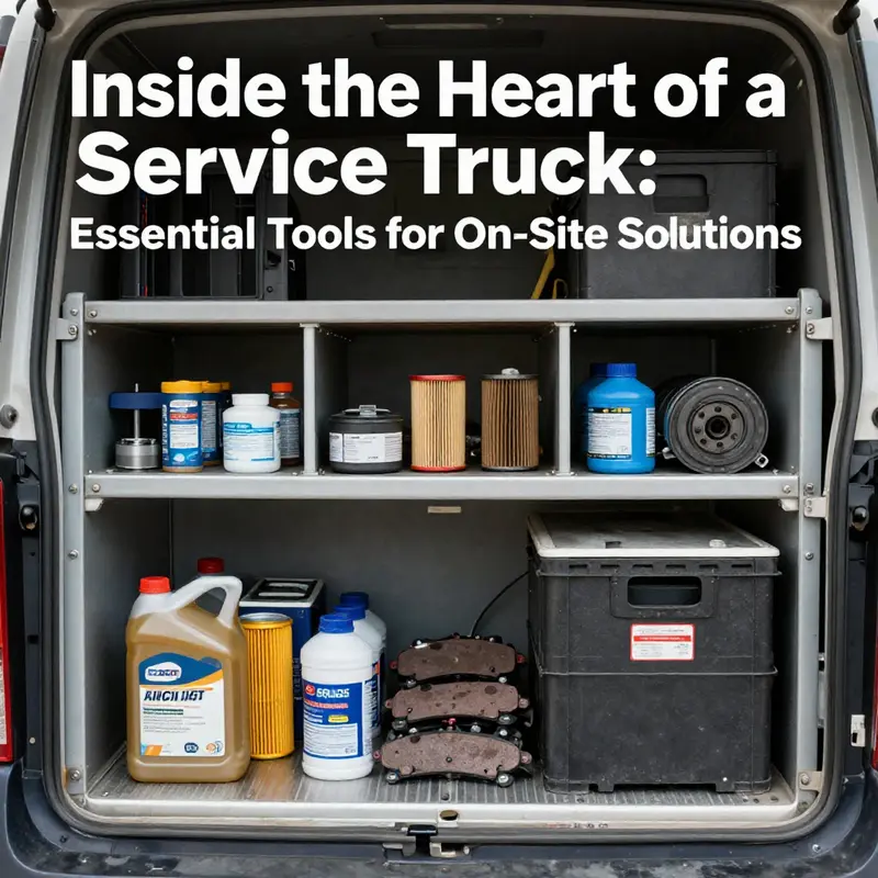 A glimpse into the tools and equipment essential for on-site repairs in a service truck.