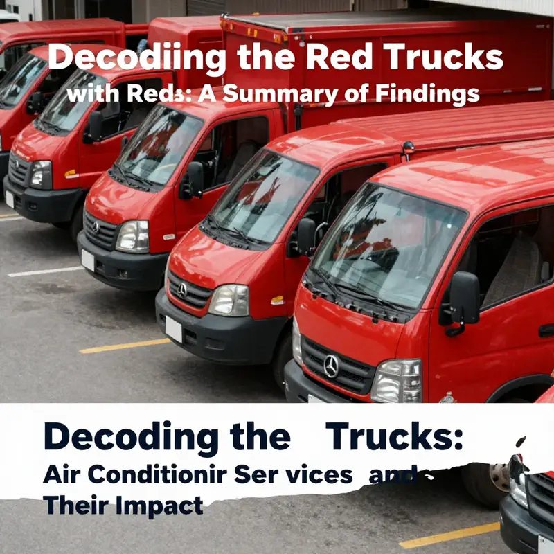 A red truck at an air conditioning service station highlights the intersection of color and service.