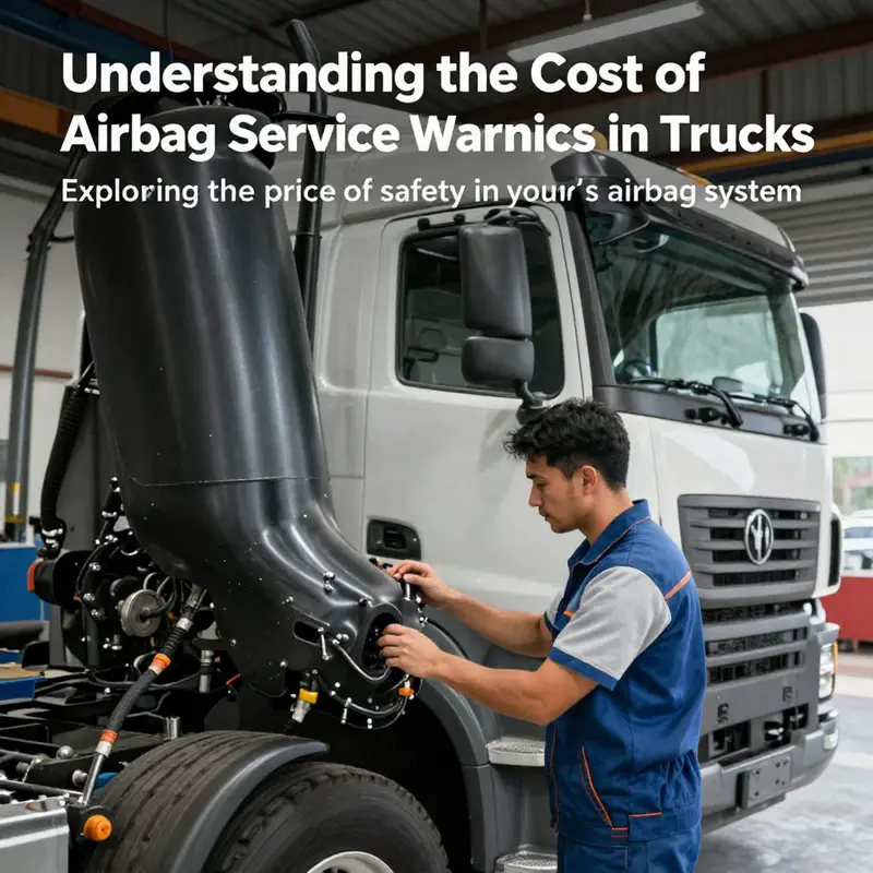 A mechanic inspecting a truck's airbag system in a garage, representing importance in vehicle maintenance.