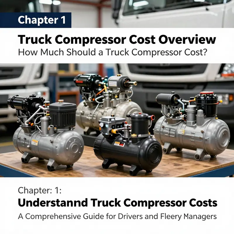 A variety of truck compressors showcasing different types and prices.