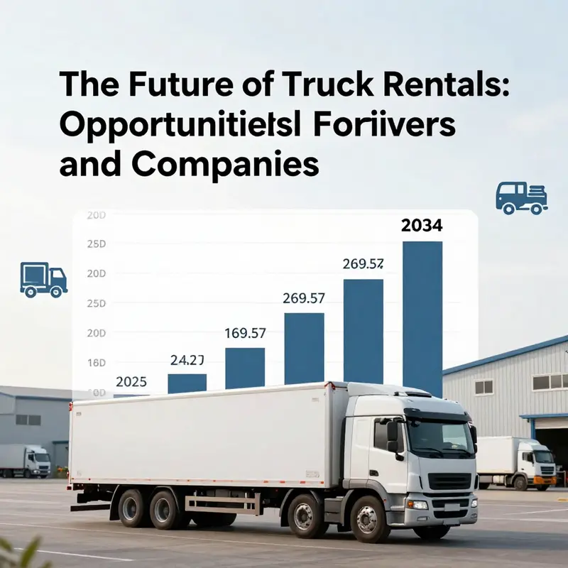 Market growth projection of truck rental services from 2025 to 2034.