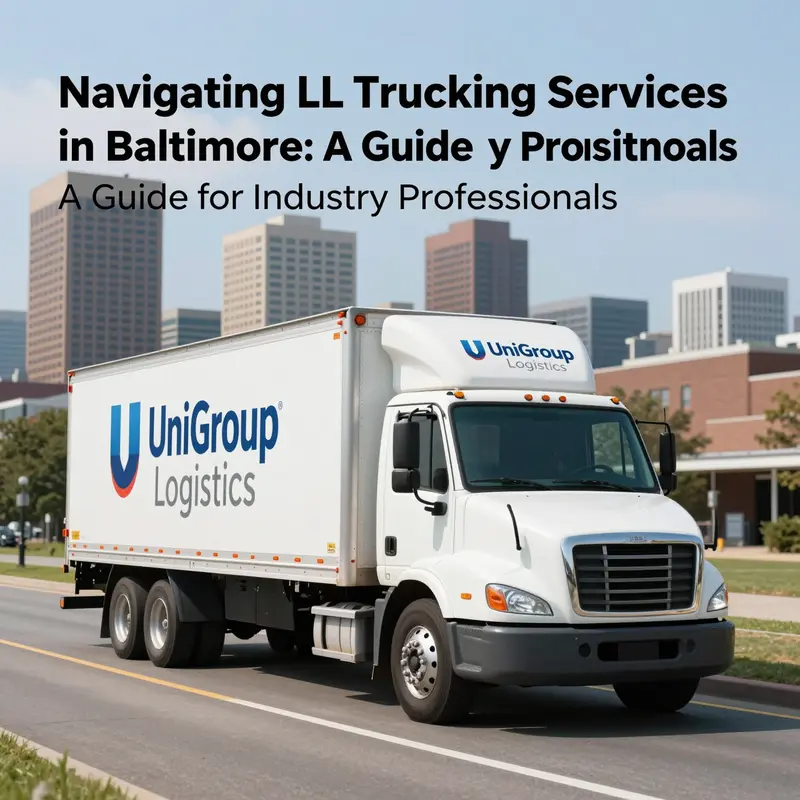 A UniGroup Logistics truck operating within Baltimore, hallmarking the brand’s reliable LTL services.