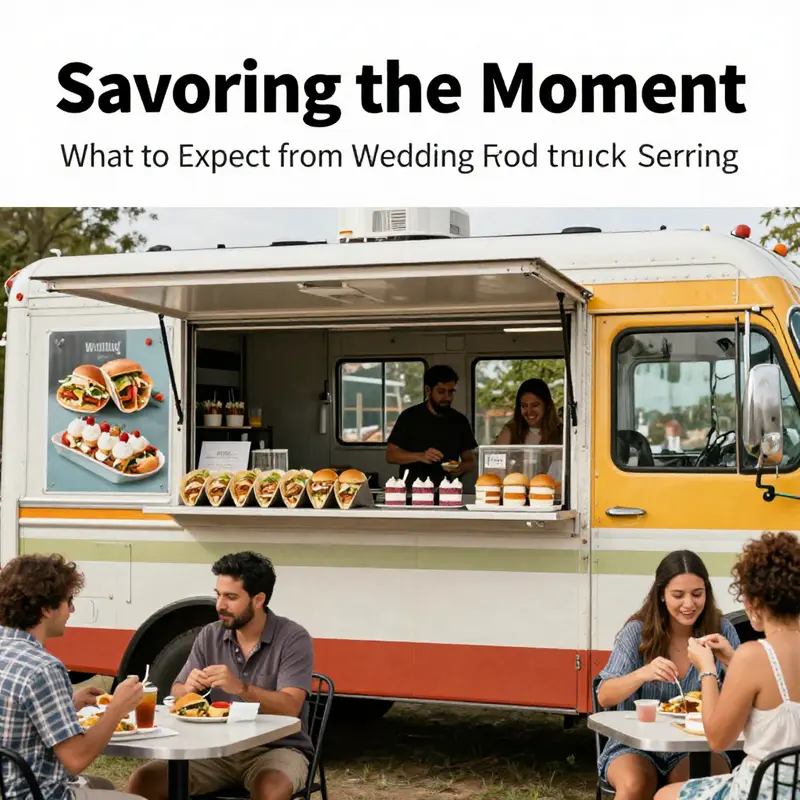 Delicious food options served from a food truck at a wedding, highlighting the culinary experience.