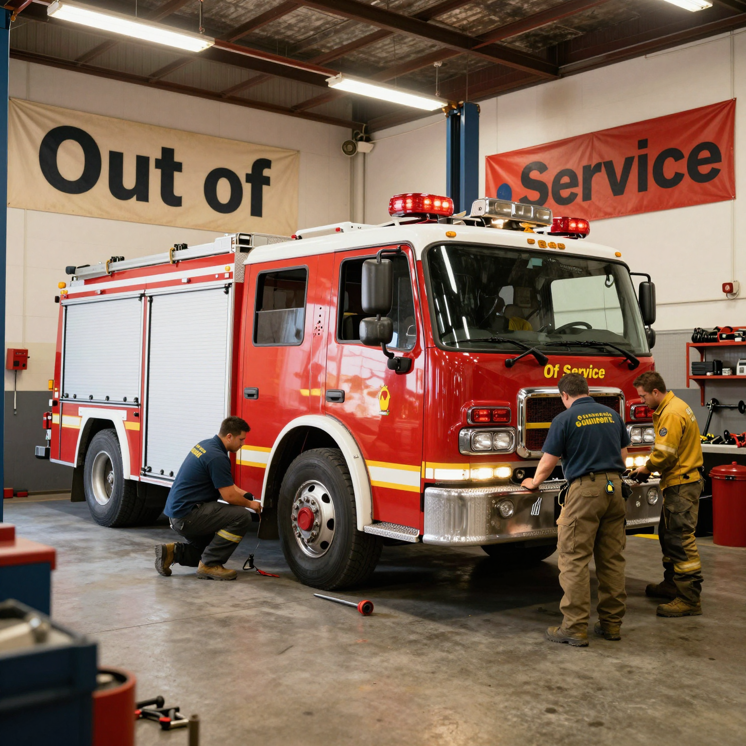 Fire Truck in Repair