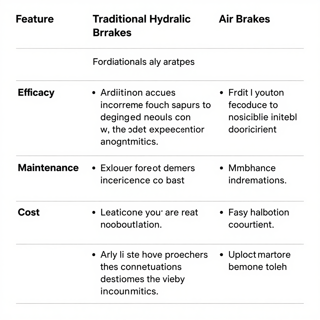 Comparison Table of Brakes