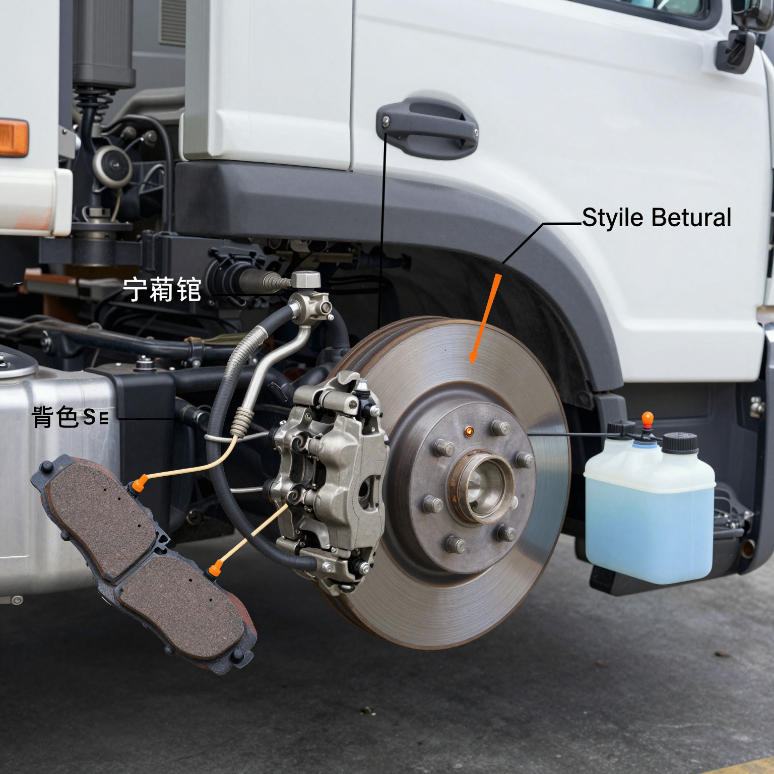 Diagram of truck service brake components