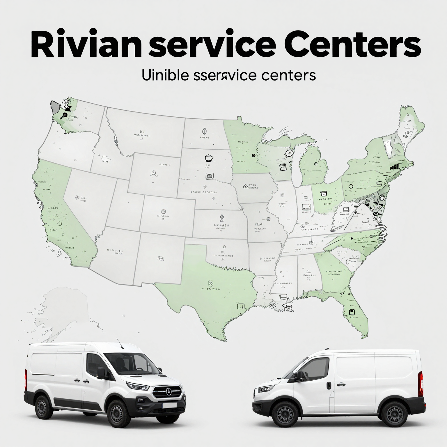 Rivian Service Centers Map
