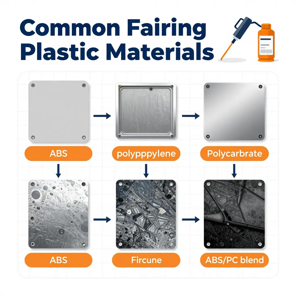 Comparison of common fairing plastic materials and their weldability