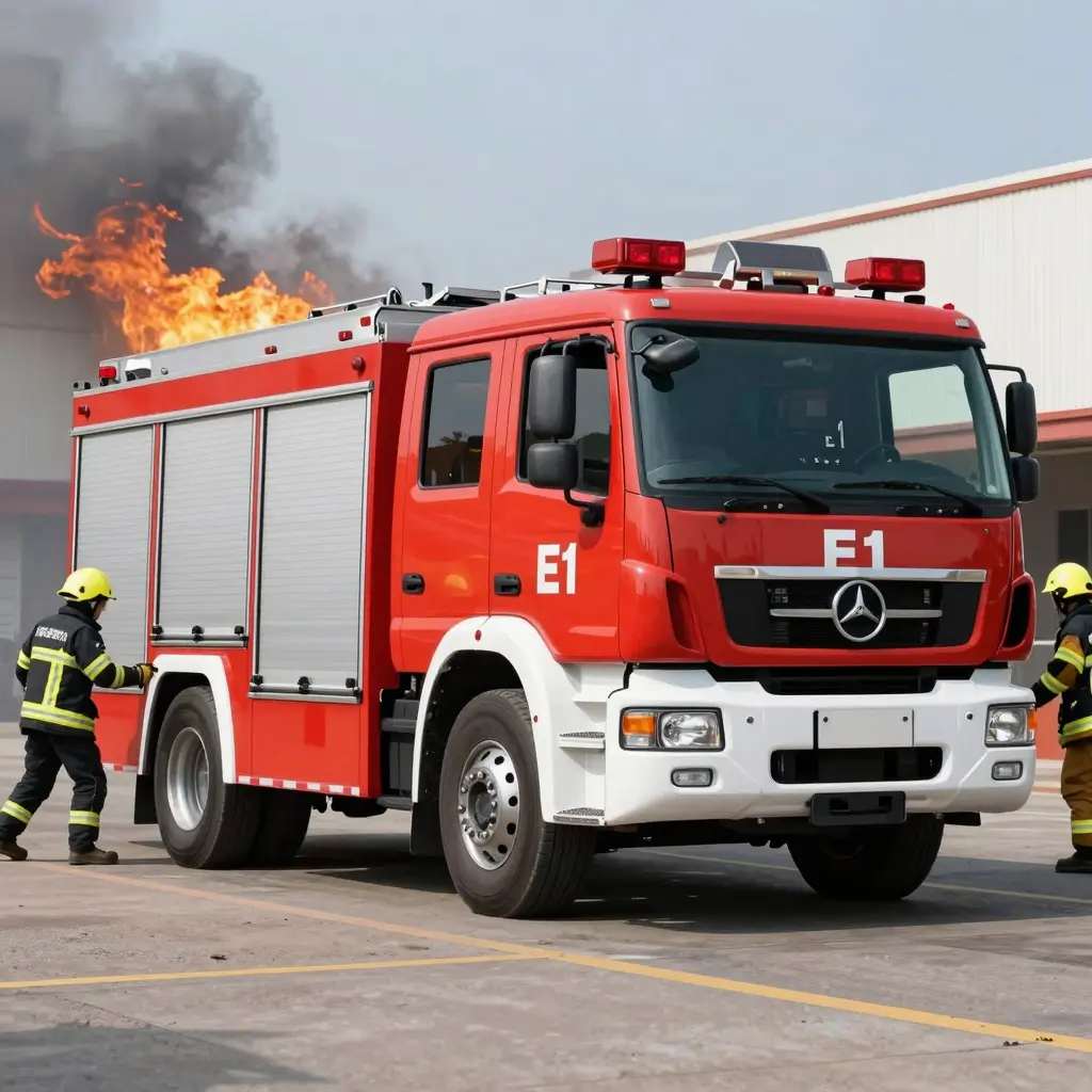 E1 Fire Truck in Action
