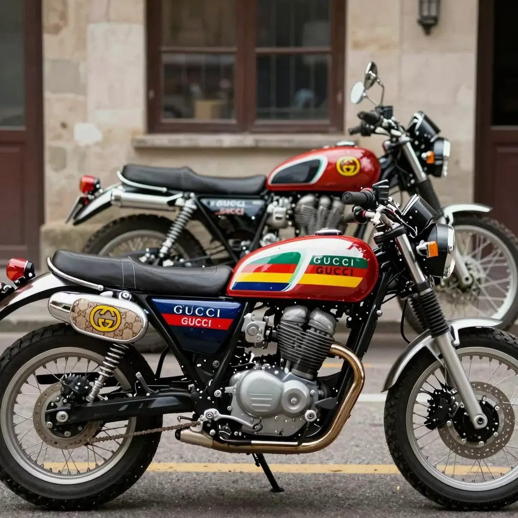 Gucci graphics in motorcycle culture