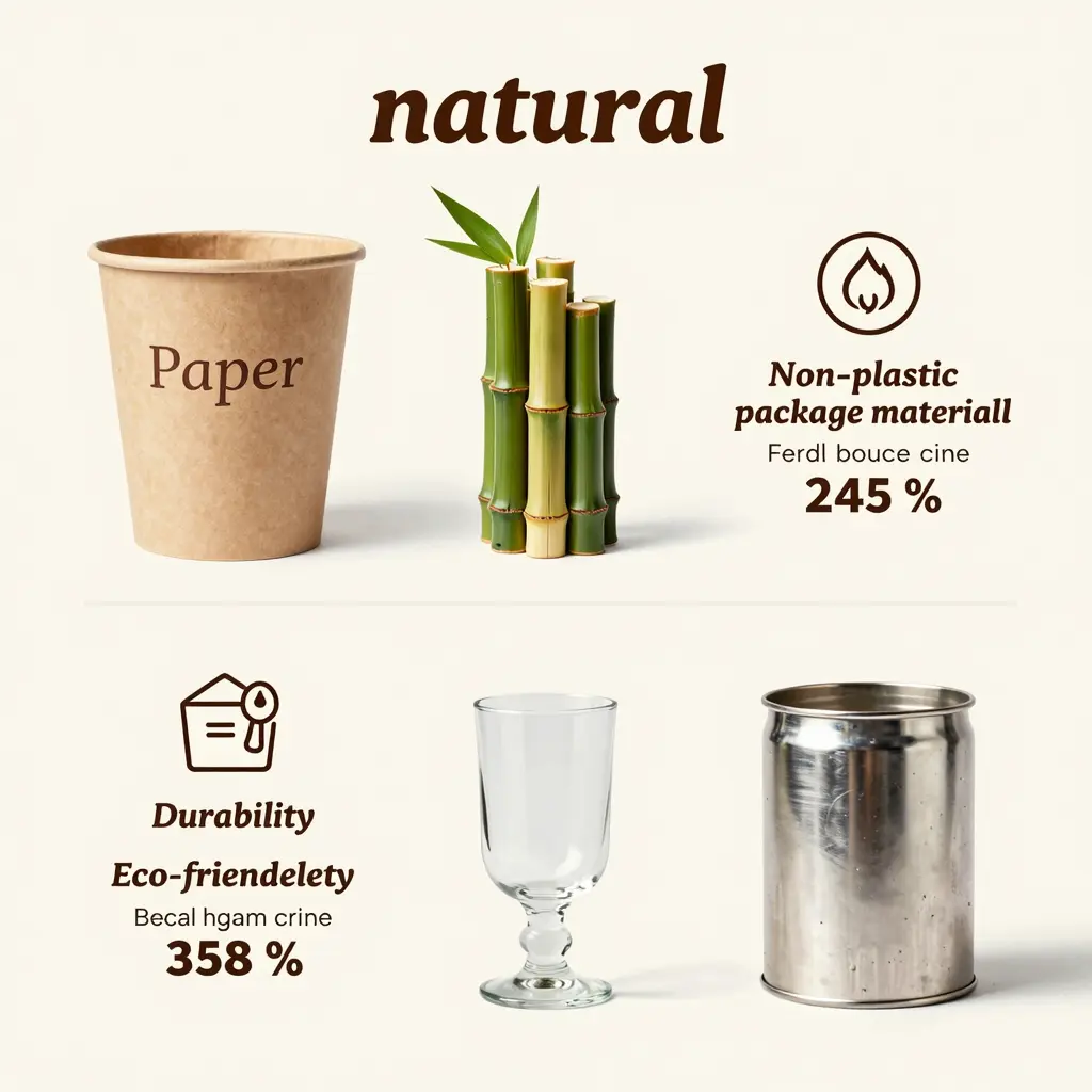 Infographic comparing non-plastic food packaging materials